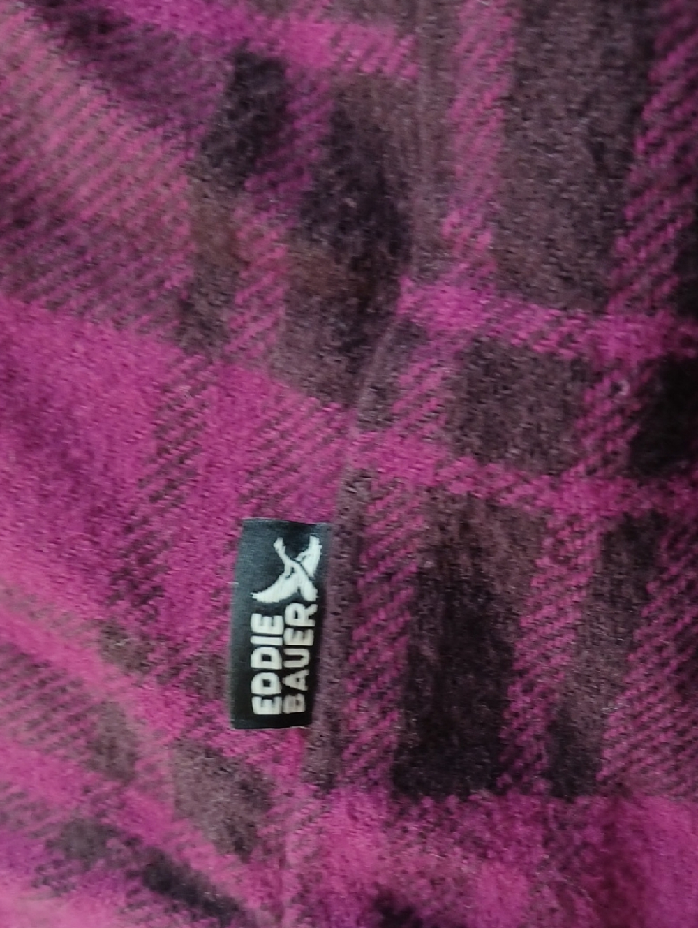 Eddie Bauer Purple and Black Plaid Pullover XL - Picture 4 of 6